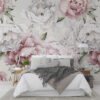 Pink and White Soft Roses Wallpaper Mural