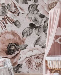 Textured Soft Roses Wallpaper Mural