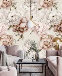 Soft Roses Cream Color Wallpaper Mural