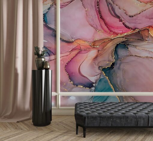 Vivid Color Marble Design Wallpaper Mural