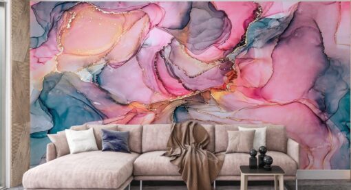 Vivid Color Marble Design Wallpaper Mural