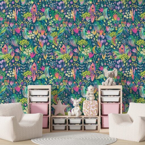 Abstract Floral Design Wallpaper Mural