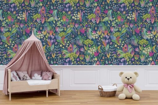 Abstract Floral Design Wallpaper Mural