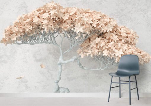 3D Look Soft Leaf Big Tree Wallpaper Mural