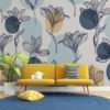 Lotus Flowers Blue Tones Wallpaper Mural