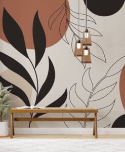 Boho Color Leaves Wallpaper Mural