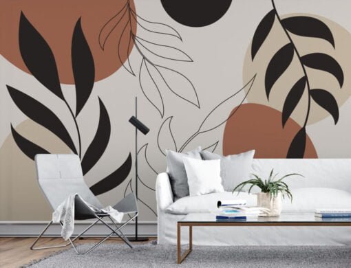 Boho Color Leaves Wallpaper Mural