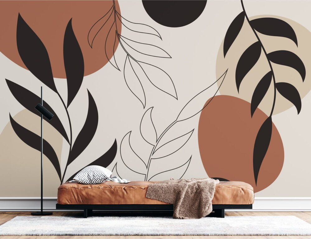 Boho Color Leaves Wallpaper Mural