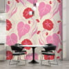 Red and Pink Flowers Wallpaper Mural