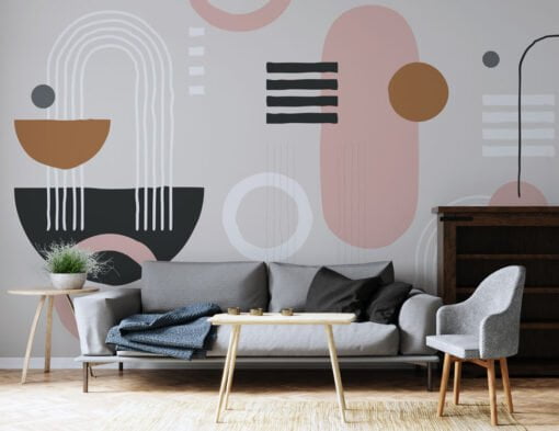 Geometric Patterns Soft Colors Wallpaper Mural