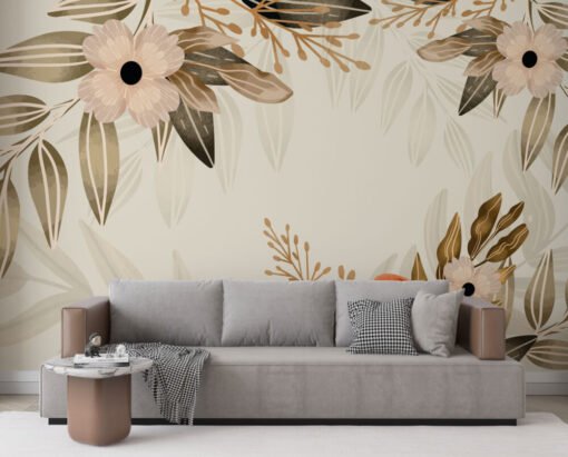 Soft Big Flowers Wallpaper Mural