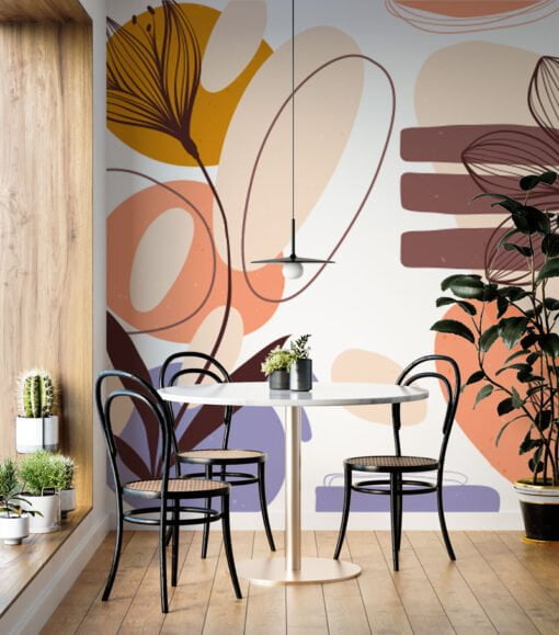 Abstrack Patterns and Flowers Wallpaper Mural