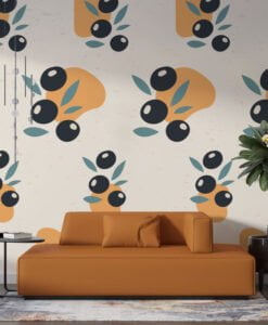 Olive Branches Pattern Wallpaper Mural