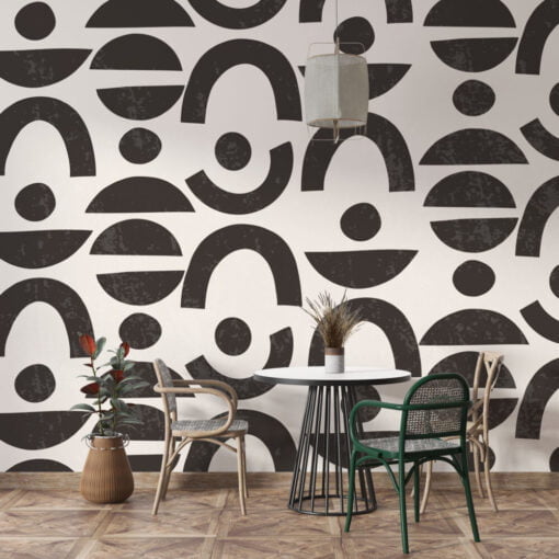 Modern Black Patterns Wallpaper Mural