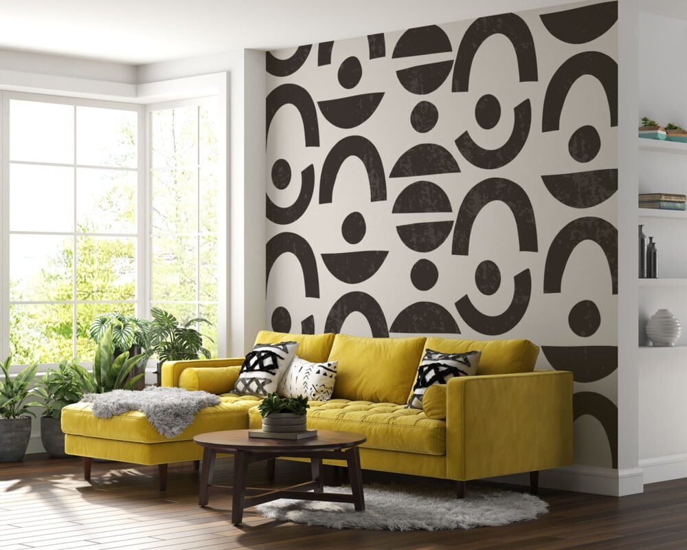 Modern Black Patterns Wallpaper Mural