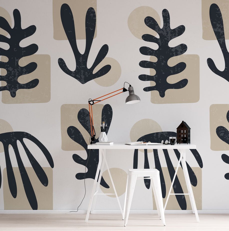 Leaf Patterns Modern Style Wallpaper Mural