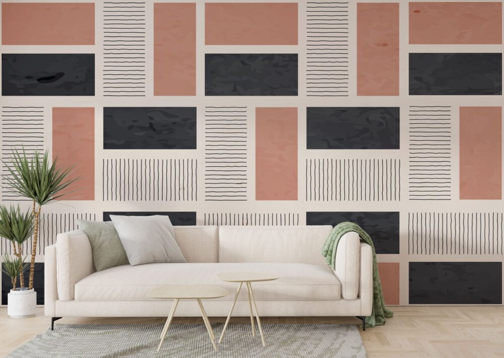 Geometric Patterns Soft Modern Wallpaper Mural