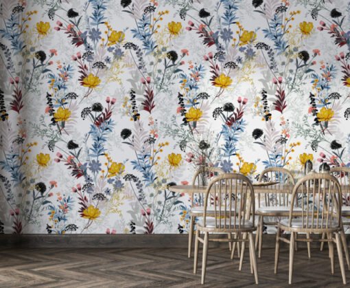 Colorful Small Flowers Wallpaper Mural