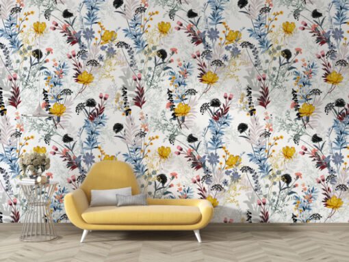 Colorful Small Flowers Wallpaper Mural