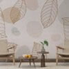 Soft Leaves and Circles Wallpaper Mural