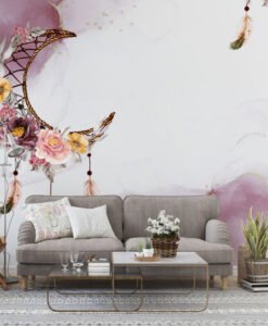 Flowers Hanging from the Moon Wallpaper Mural