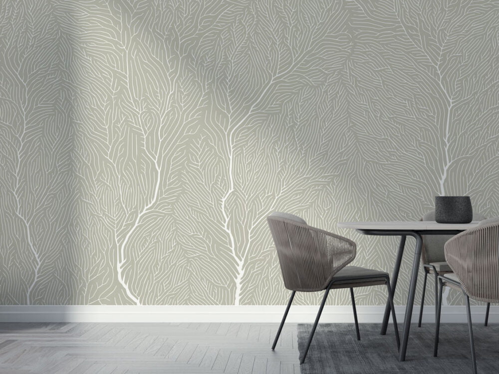 Tree Branches Green Tones Wallpaper Mural