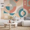 Geometric Modern in Soft Tones Wallpaper Mural