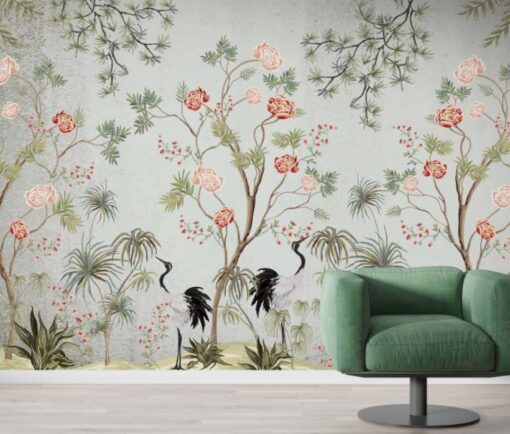 Autumn Flower Branch 3D Wallpaper Mural