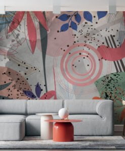 Abstract Floral Wallpaper Mural