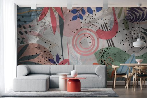 Abstract Floral Wallpaper Mural