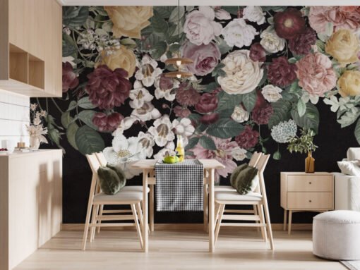 Bouquet Of Flower Hanging Above Wallpaper Mural