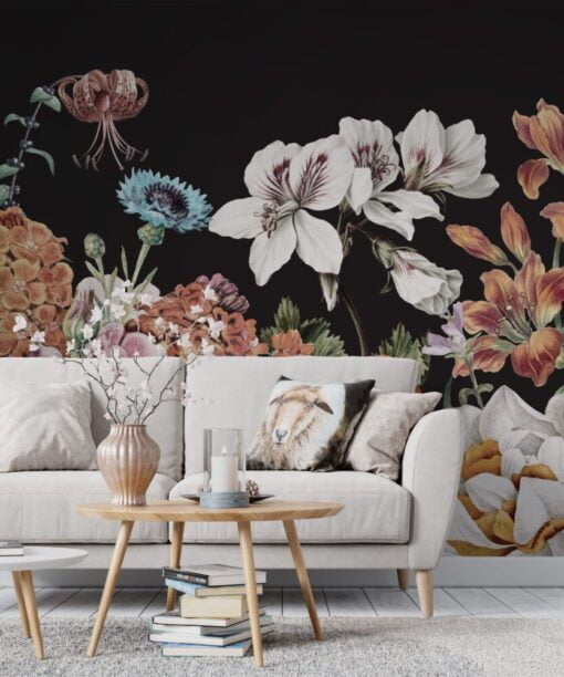 Daisies and Other Flowers Wallpaper Mural