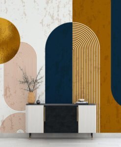 Abstrack Gold Color Pattern 3D Wallpaper Mural