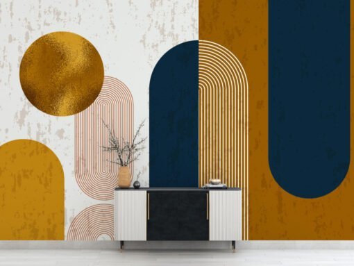 Abstrack Gold Color Pattern 3D Wallpaper Mural
