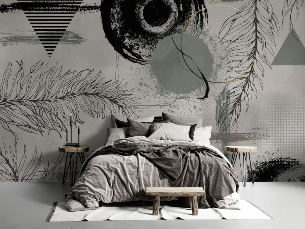 Soft Feather Pattern 3D Wallpaper Mural