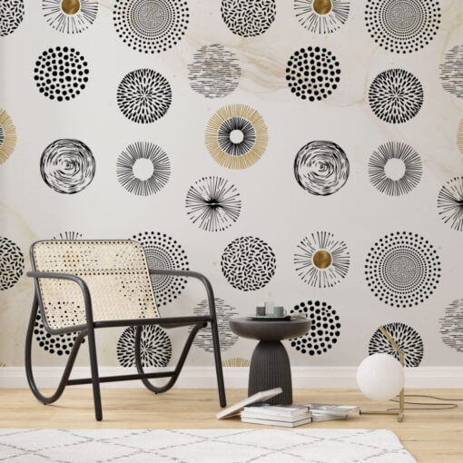 Round Soft Patterned Wallpaper Mural