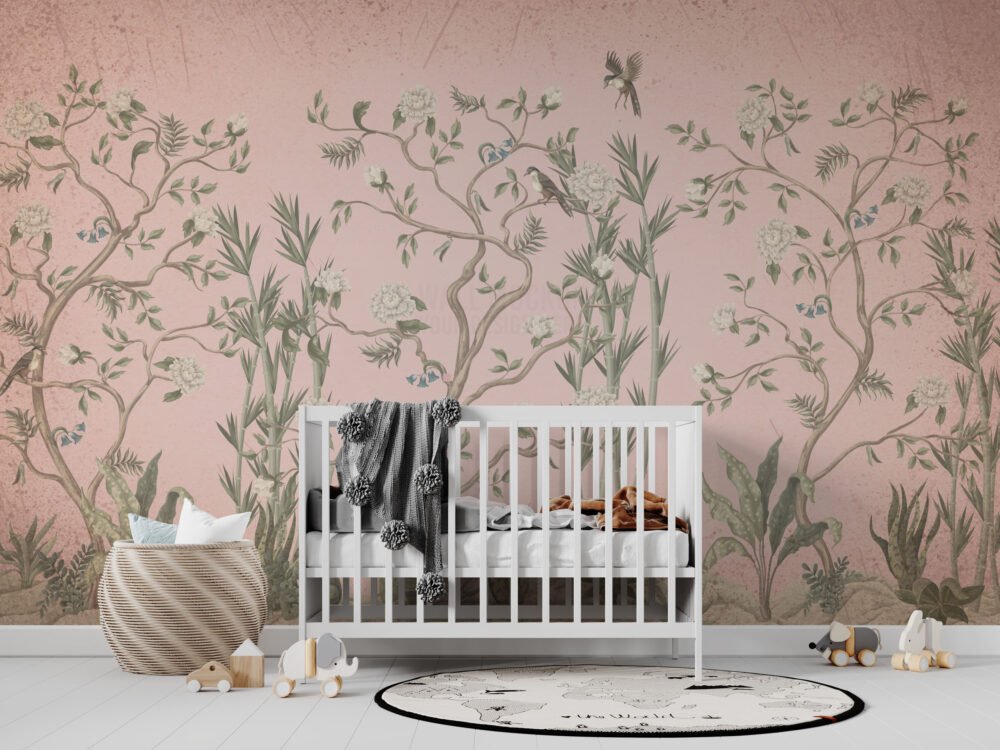 Soft Flowers and Birds Wallpaper Mural