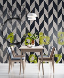 Geometric Patterns and Letters Wallpaper Mural