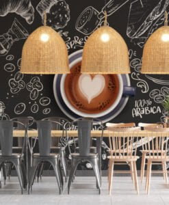 Special Design Coffee Shops Wallpaper Mural
