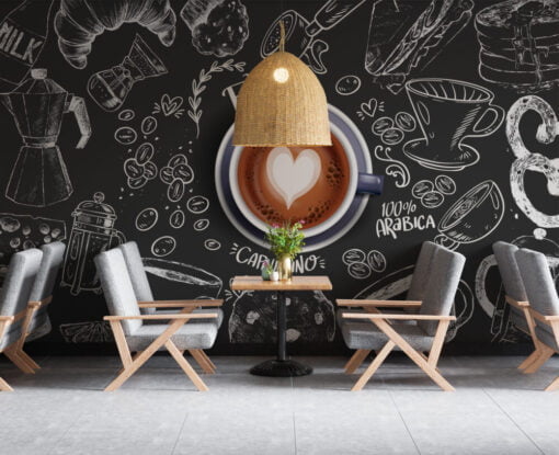 Special Design Coffee Shops Wallpaper Mural