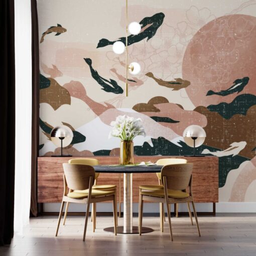 Soft Fishes and Sky Collage Wallpaper Mural