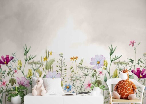 Colorful Flowers Effect Wallpaper Mural