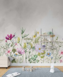 Colorful Flowers Effect Wallpaper Mural