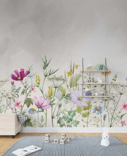 Colorful Flowers Effect Wallpaper Mural