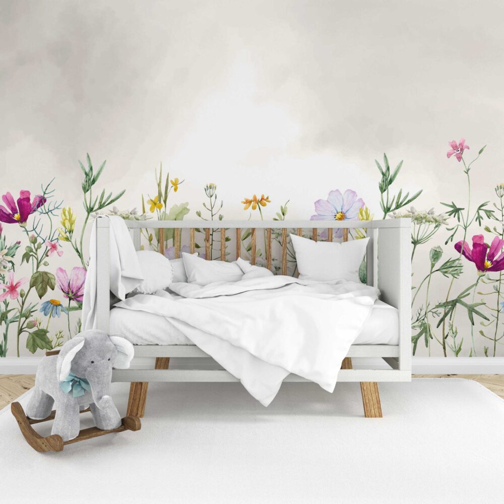 Colorful Flowers Effect Wallpaper Mural