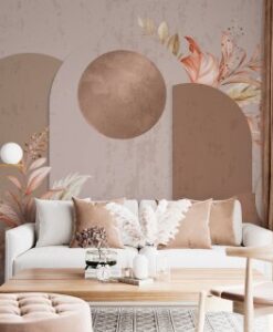 Geometric Patterns and Flowers Wallpaper Mural