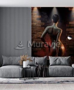 Human Figure Between Walls 3D Wallpaper Mural