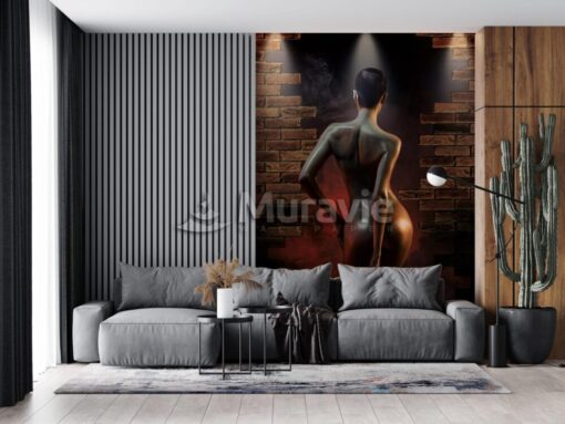 Human Figure Between Walls 3D Wallpaper Mural