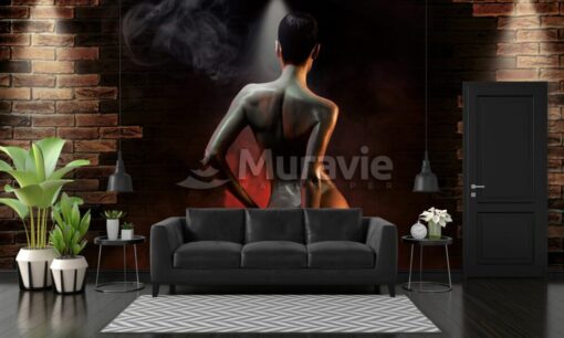 Human Figure Between Walls 3D Wallpaper Mural