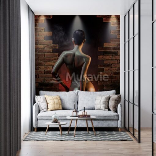 Human Figure Between Walls 3D Wallpaper Mural